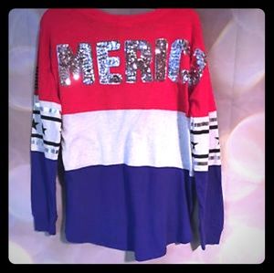 VS PINK Rare LE Merica Bling shirt